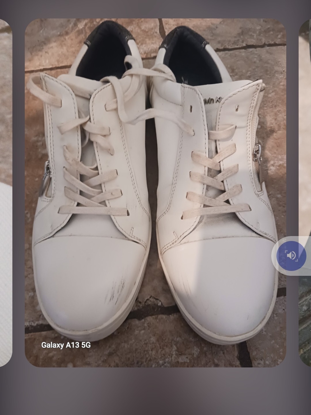 Calvin Klein Bilton 2 White Leather Side Zip Casual Fashion Sneakers Men’s 10